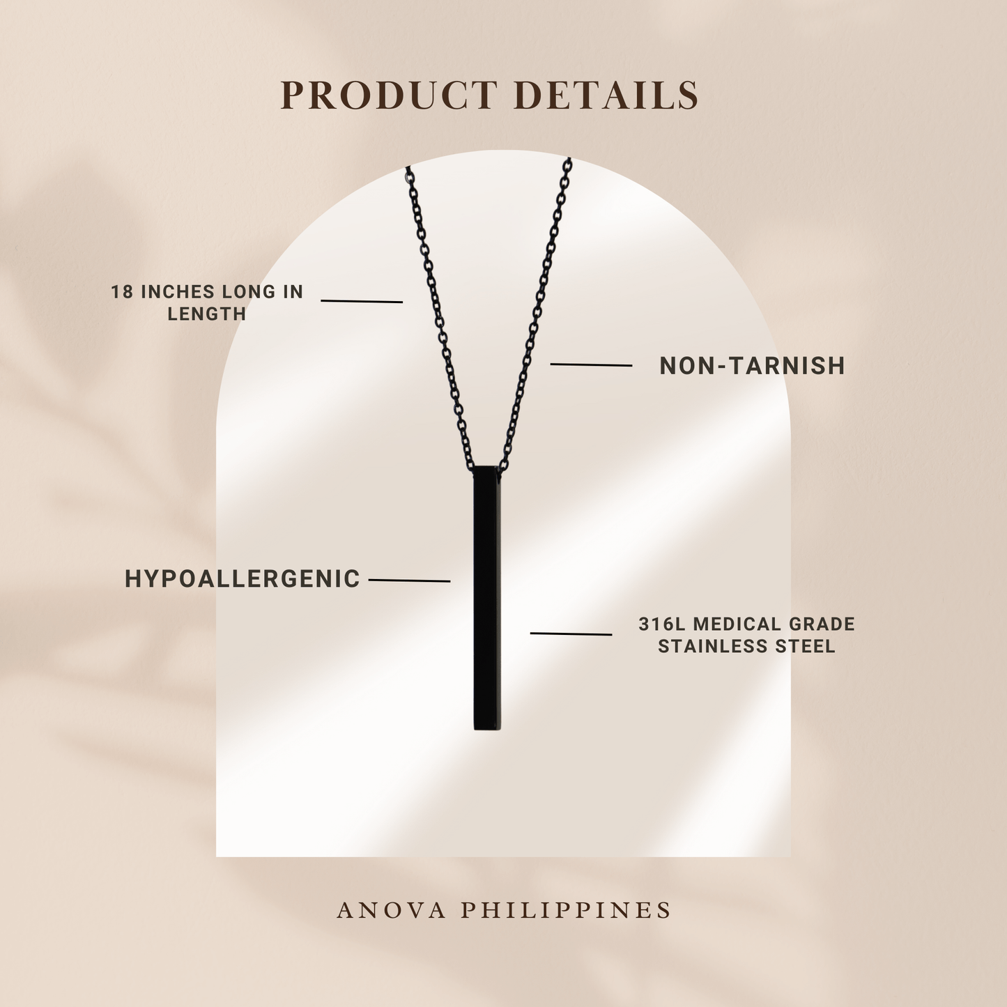 Alis Volat Propriis "She flies with her own wings" Bar Necklace