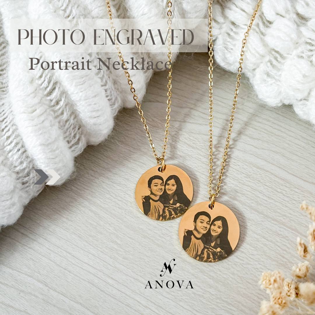 GIFT SET❤️Portrait Necklace + Promise Ring w/ mini Bouquet