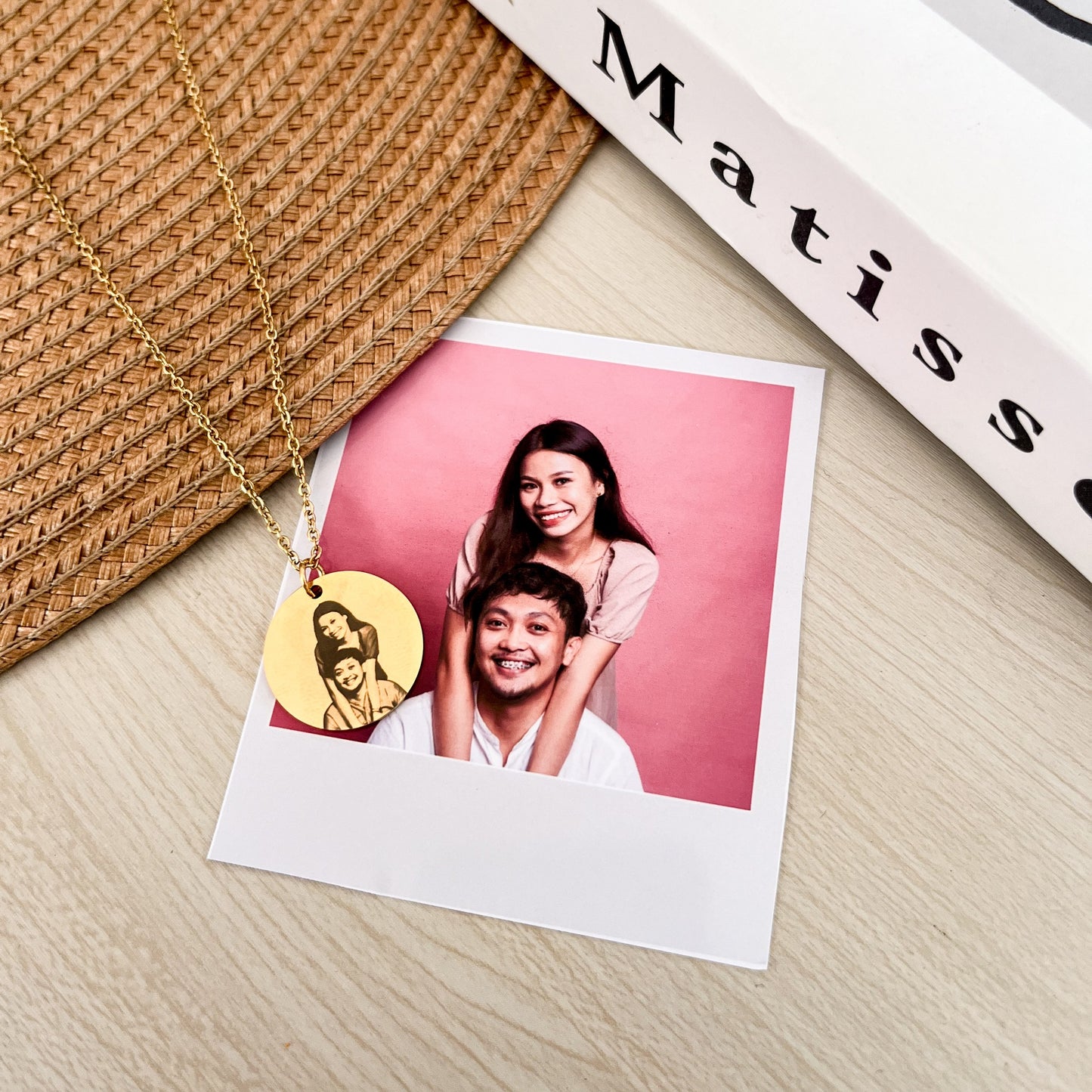 GIFT SET❤️Portrait Necklace + Promise Ring w/ mini Bouquet