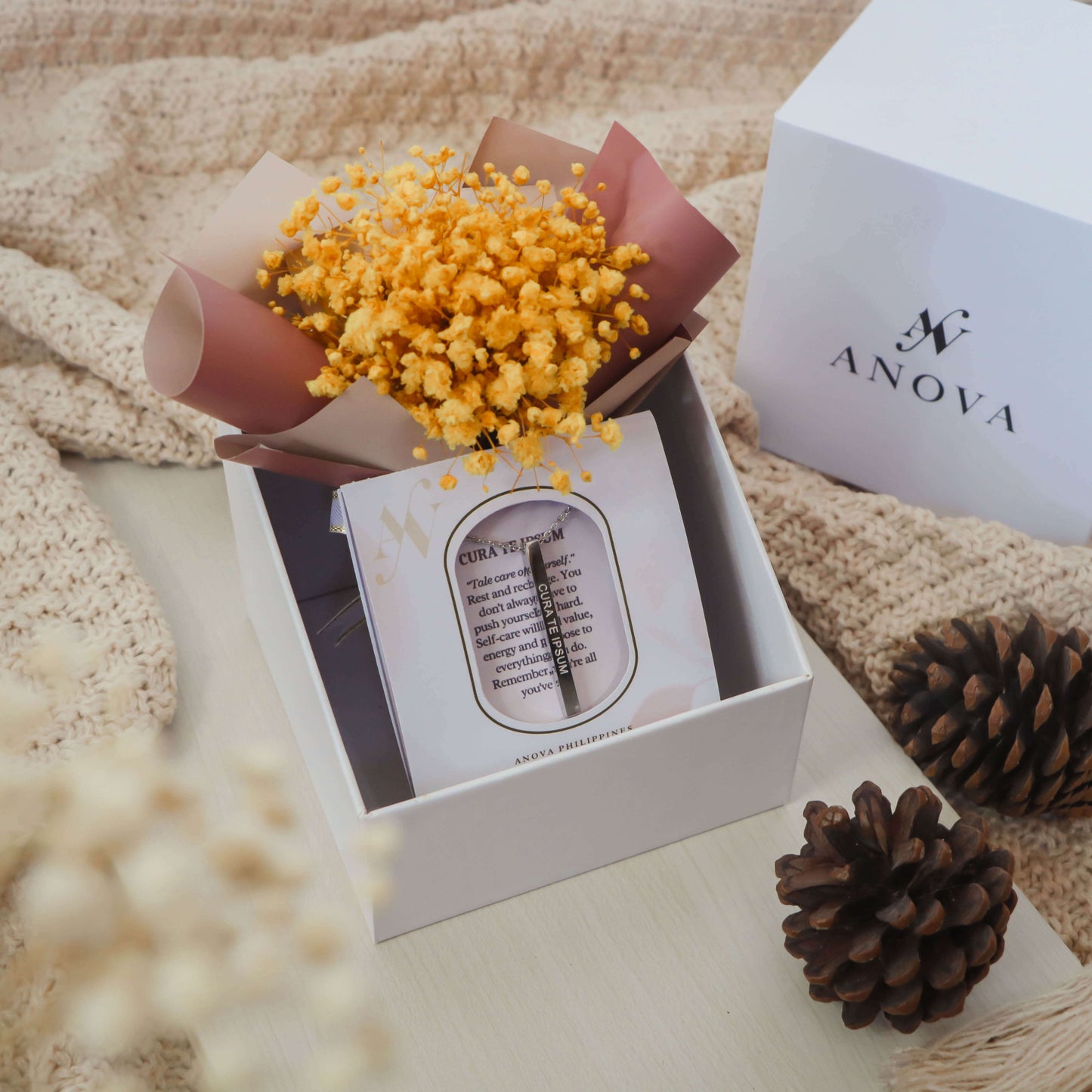 Cura Te Ipsum "Take Care of Yourself" Bar Necklace