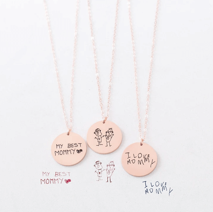 Kids Drawing Disc Necklace