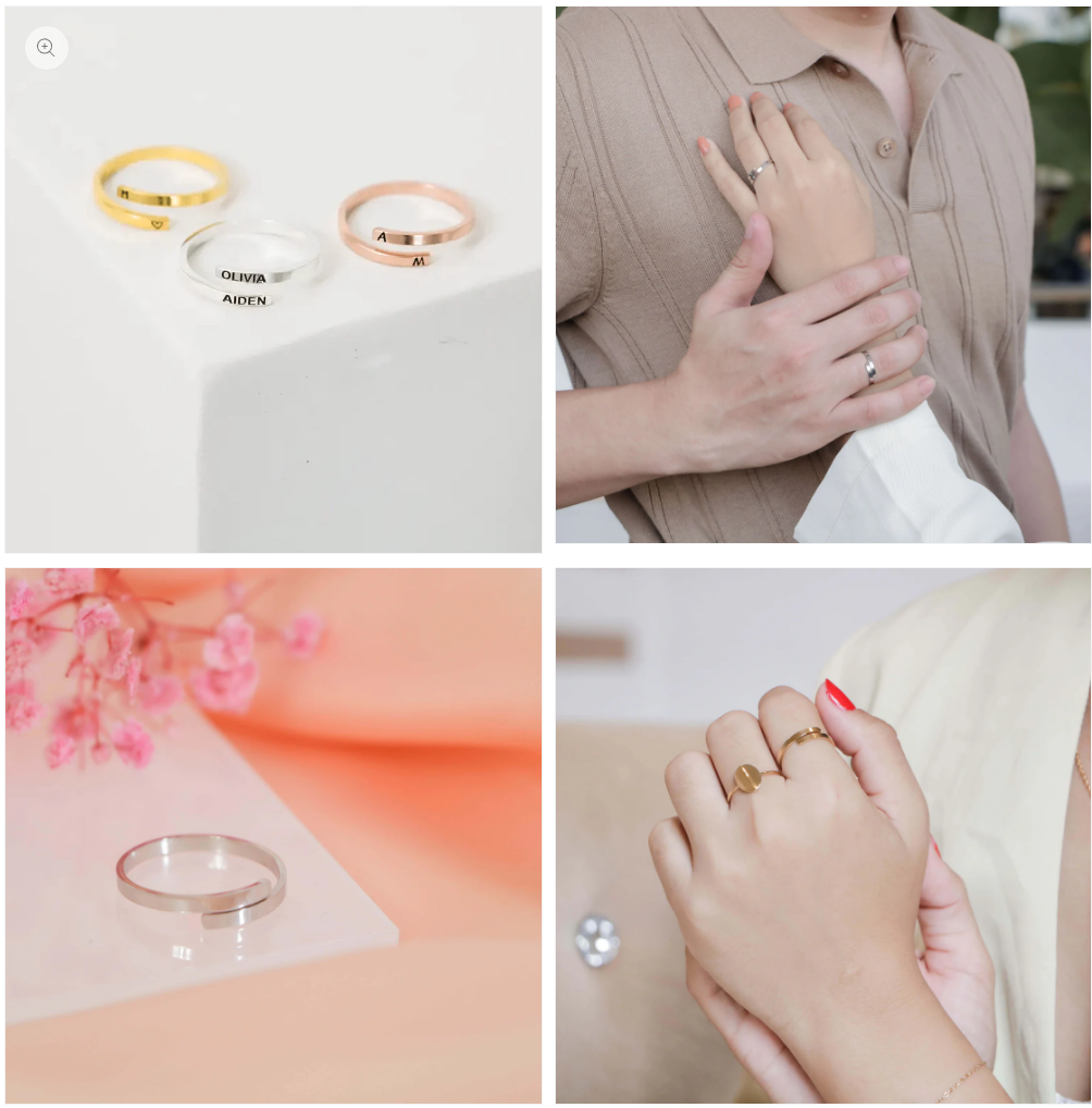 GIFT SET❤️Portrait Necklace + Promise Ring w/ mini Bouquet