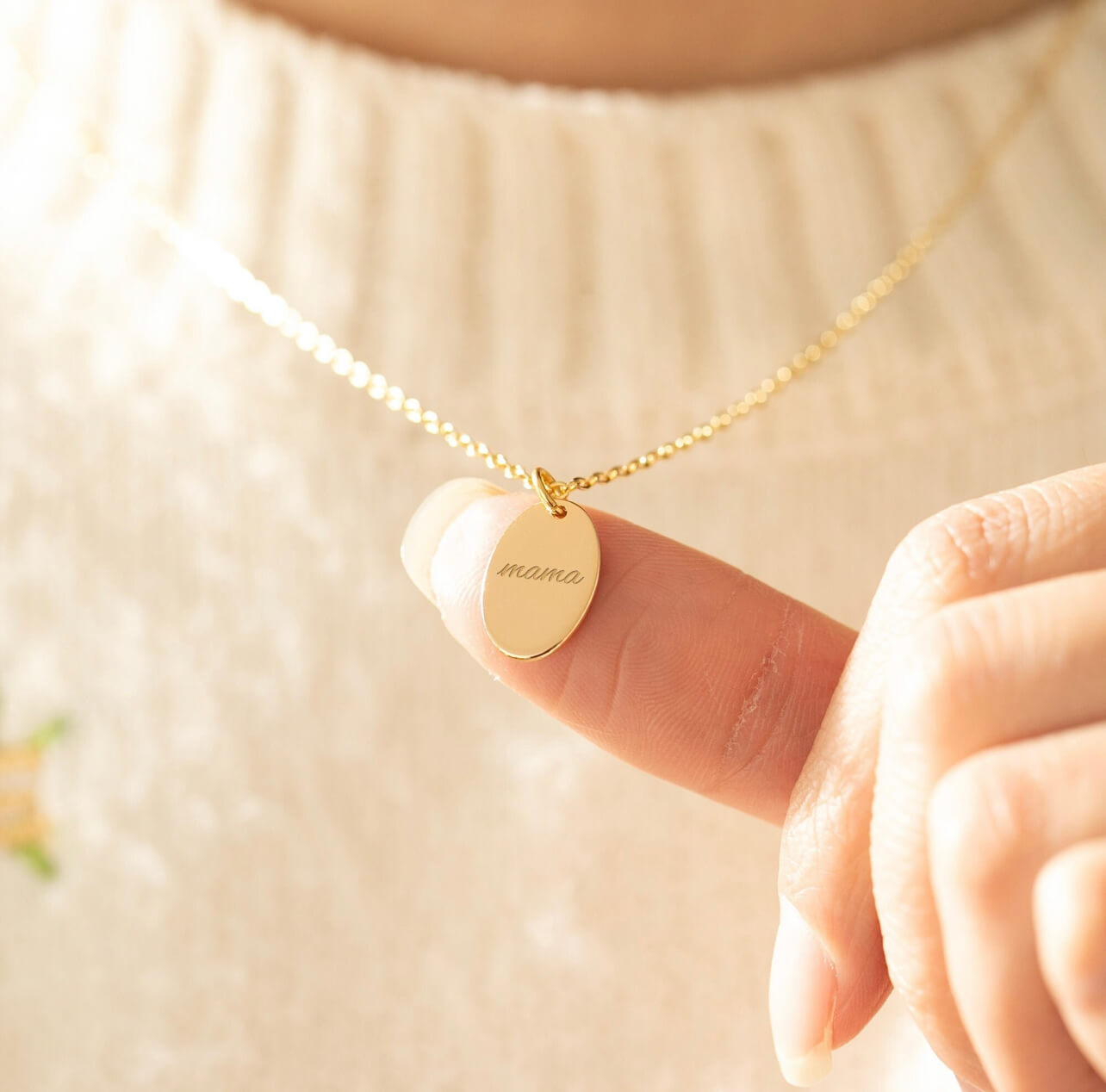 To My Wife Oval Name Necklace