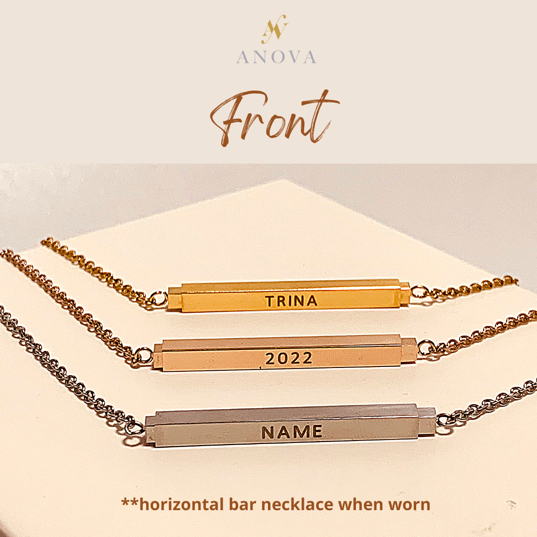 Secret Message Horizontal Bar Necklace