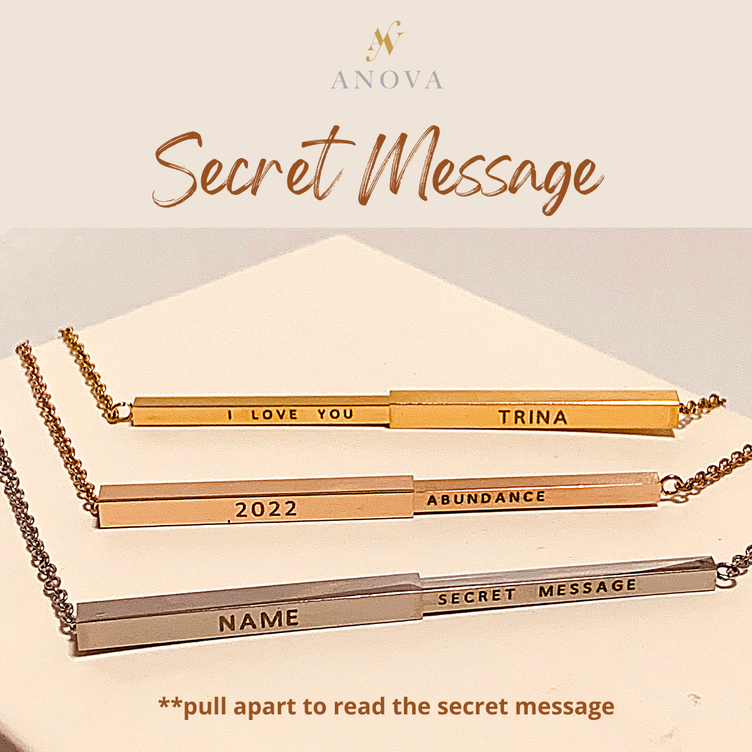 Secret Message Horizontal Bar Necklace