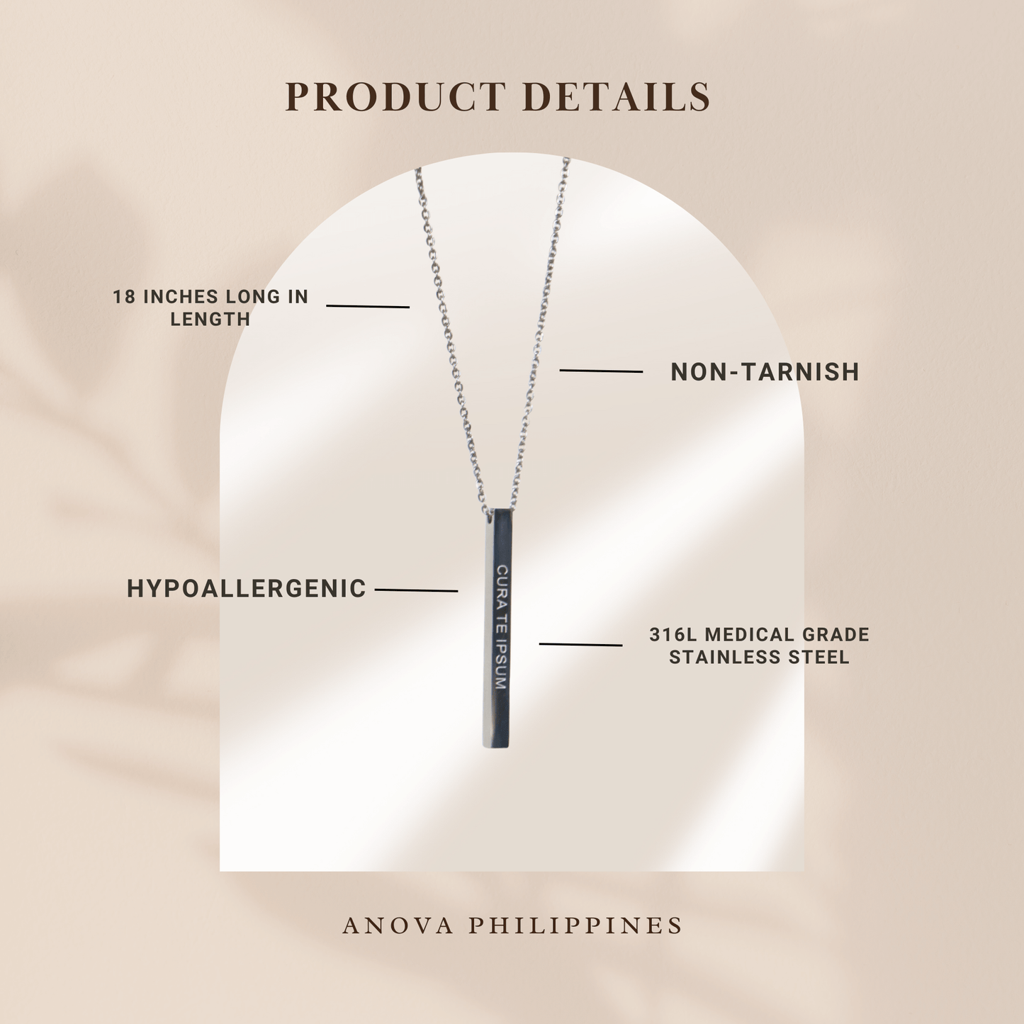 Trust the Process Bar Necklace