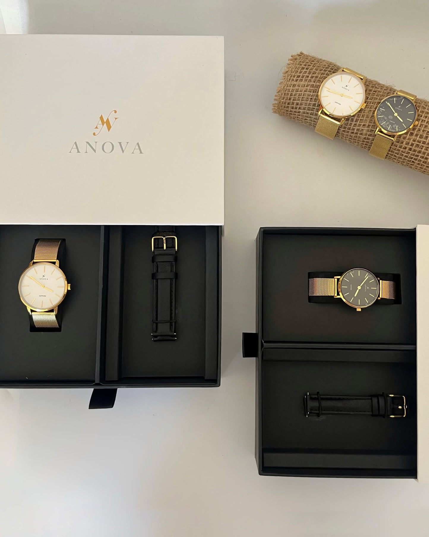 Anova Sapphire Watch ( Free Engraving + Free Leather Strap)