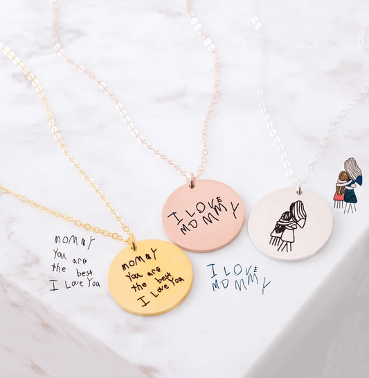Kids Drawing Disc Necklace