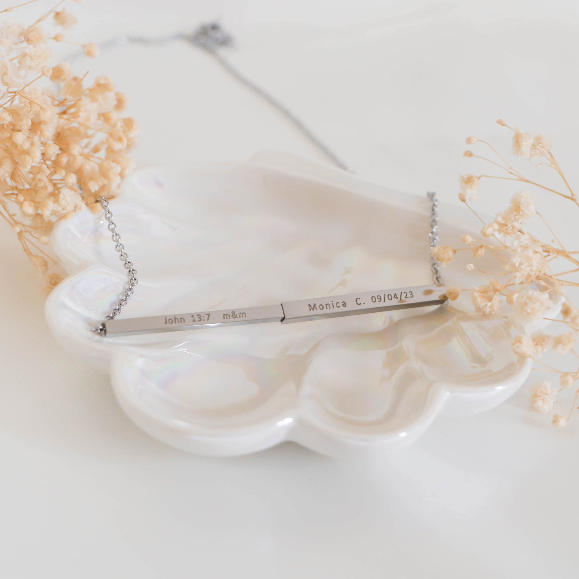 Secret Message Horizontal Bar Necklace - Main Image