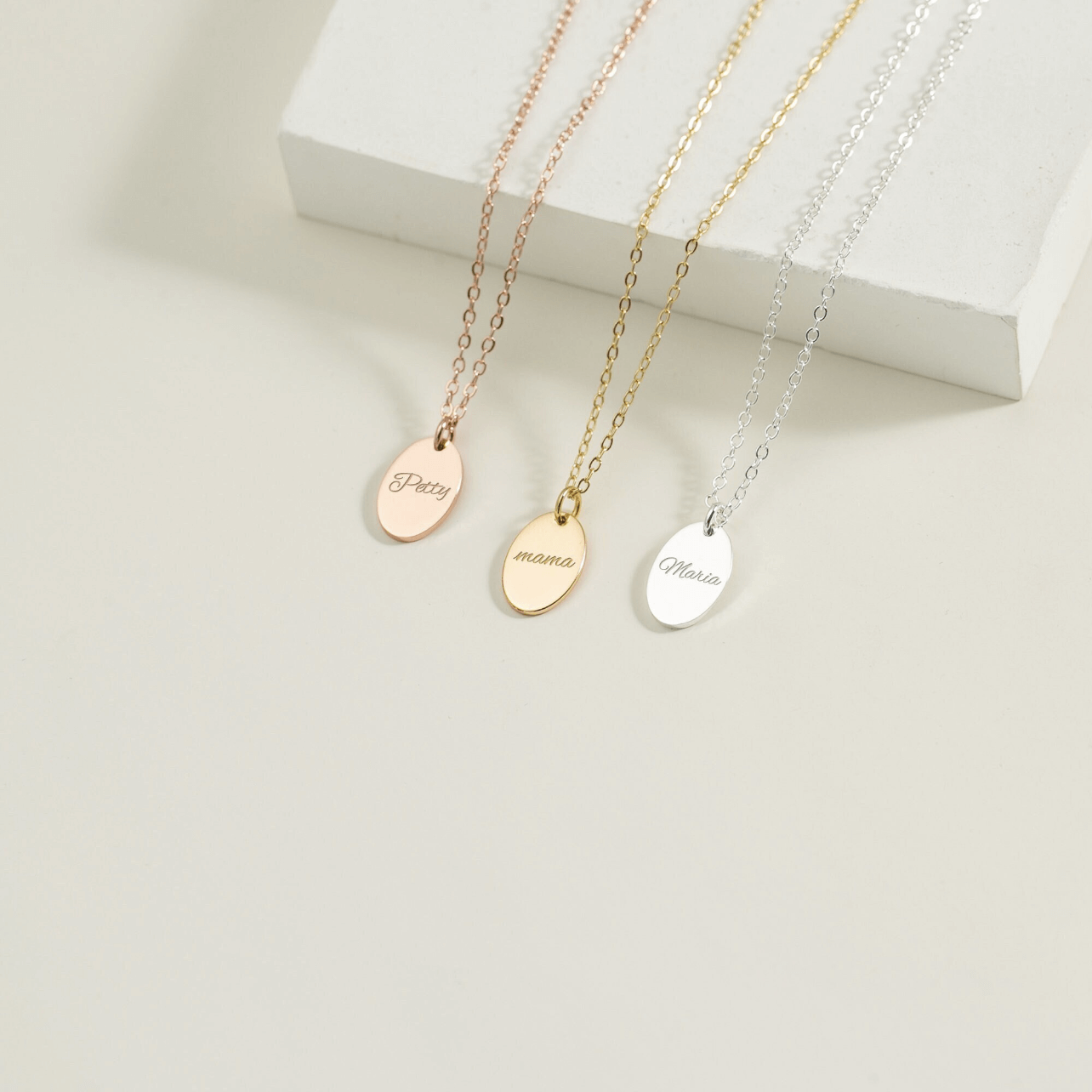 To My Wife Oval Name Necklace