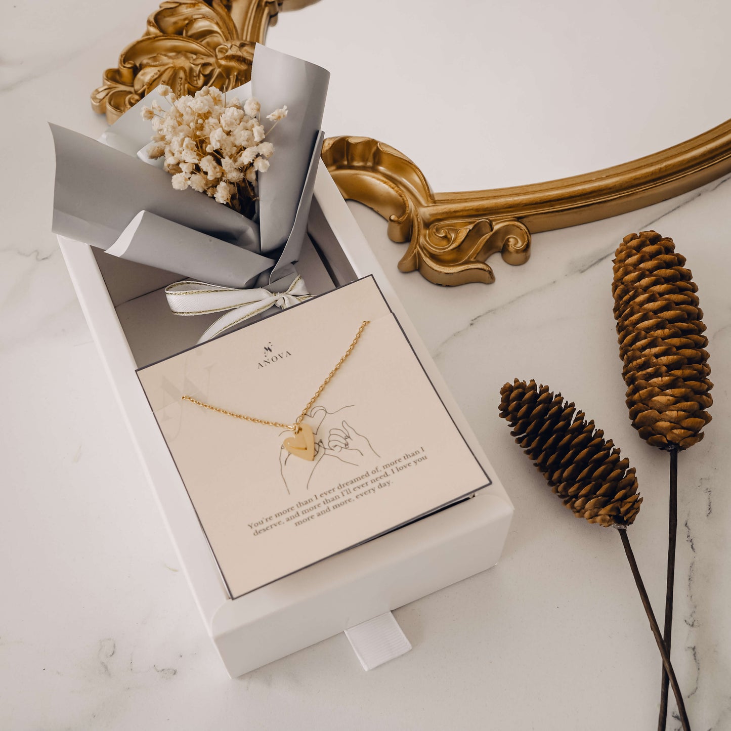 AMARA Gold Heart Pendant Personalized Necklace